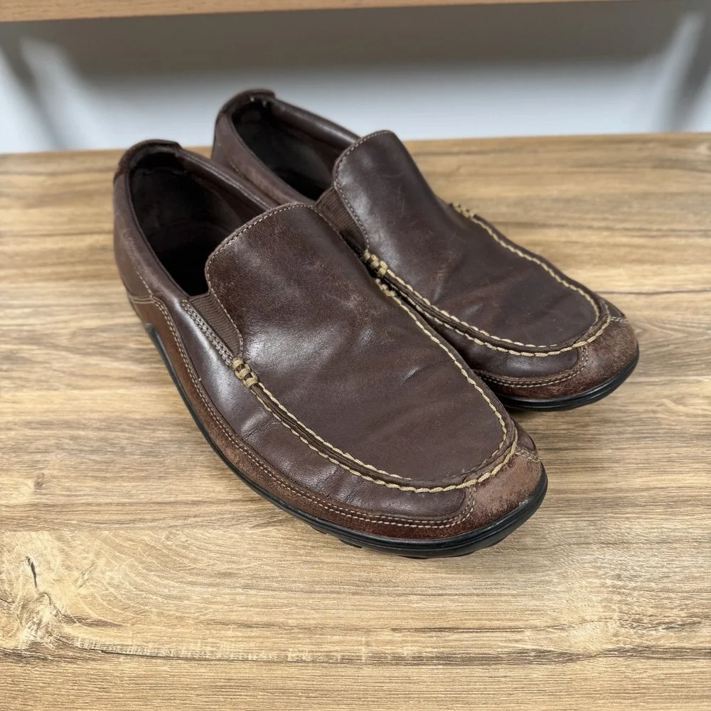 Cole Haan Mens 9.0 M Tucker Venetian Brown Leather Loafer Slip‎ On